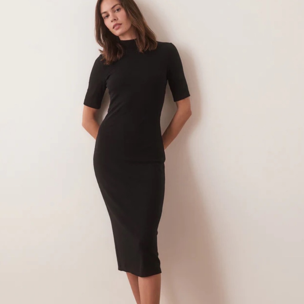 Marine Layer Lexi Rib Mock Neck Midi Dress